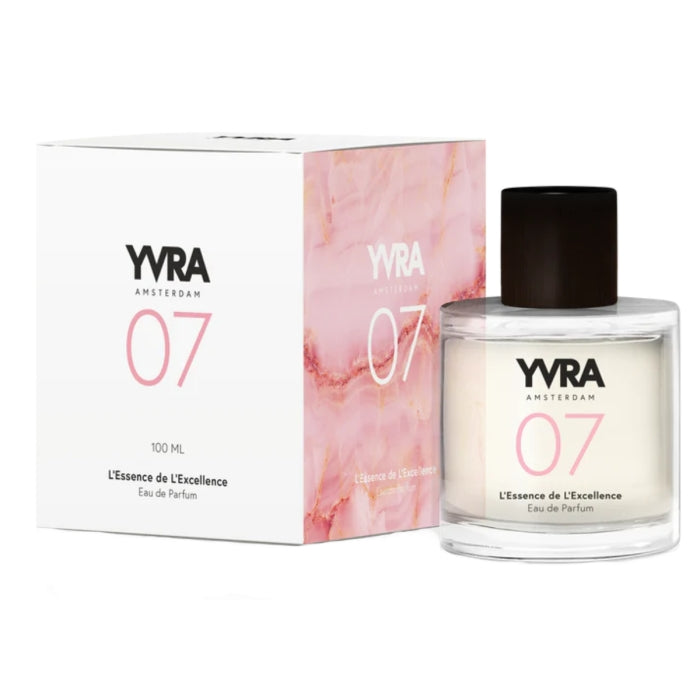 YVRA - YVRA 07 L'Essence de L'Excellence Parfüm mit minimalistischem Flakon und eleganter Verpackung in Weiß und Rosa