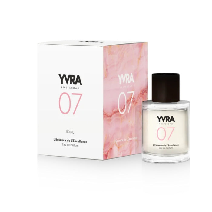 YVRA - YVRA 07 L'Essence de L'Excellence Parfümflakon mit minimalistischem Design und rosa Marmorverpackung