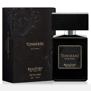BeauFort London - 1805 Tonnerre schwarze elegante Flasche mit strukturiertem Holzdeckel und edler Verpackung