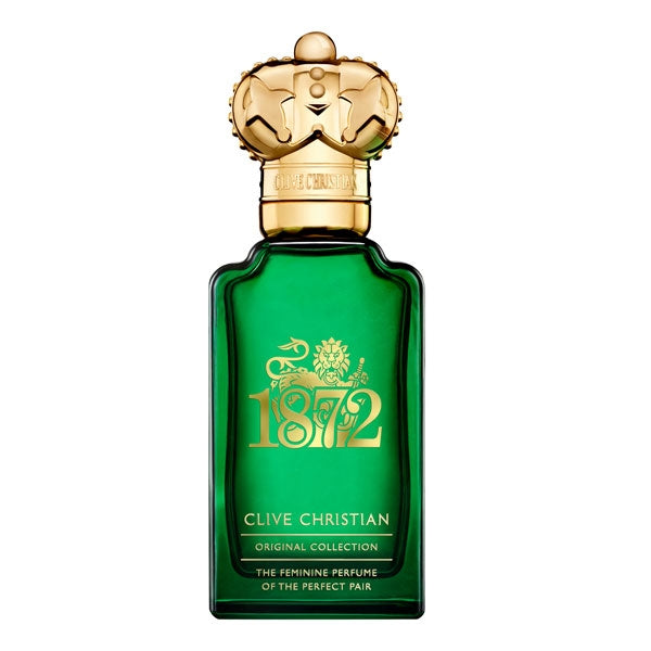 Clive Christian - 1872 for women Parfumflakon in tiefgrün mit luxuriösem goldenem Verschluss und filigraner Prägung