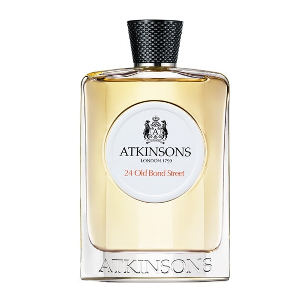 Atkinsons 1799 - 24 Old Bond Street - Eau de Cologne mit klarer Flasche und schwarzem, texturiertem Verschluss elegant gestaltet