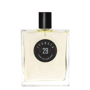 Pierre Guillaume - Itabaïa No.29 Parfumflakon mit schwarzem Verschluss vor weißem Hintergrund