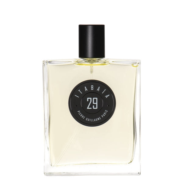 Pierre Guillaume - Itabaïa No.29 Parfumflakon mit schwarzem Verschluss vor weißem Hintergrund