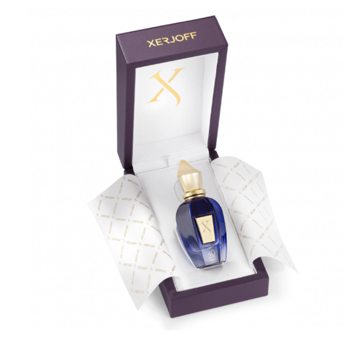 Xerjoff - Join The Club - 40 Knots eleganter dunkelblauer Parfumflakon in luxuriöser Geschenkbox mit goldenen Akzenten