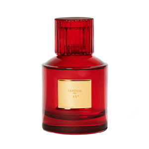 Trudon - Nuit Rouge - 45° Duftflakon in intensivem Rot mit goldfarbenem Label vor weißem Hintergrund