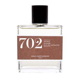 Bon Parfumeur - Les Classiques - 702 Parfumflakon mit klarem Glas und braunem Etikett vor weißem Hintergrund