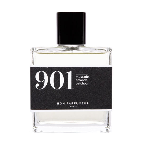 Bon Parfumeur - Les Classiques - 901 Parfumflakon mit klarem Glas und schwarzem Etikett vor weißem Hintergrund