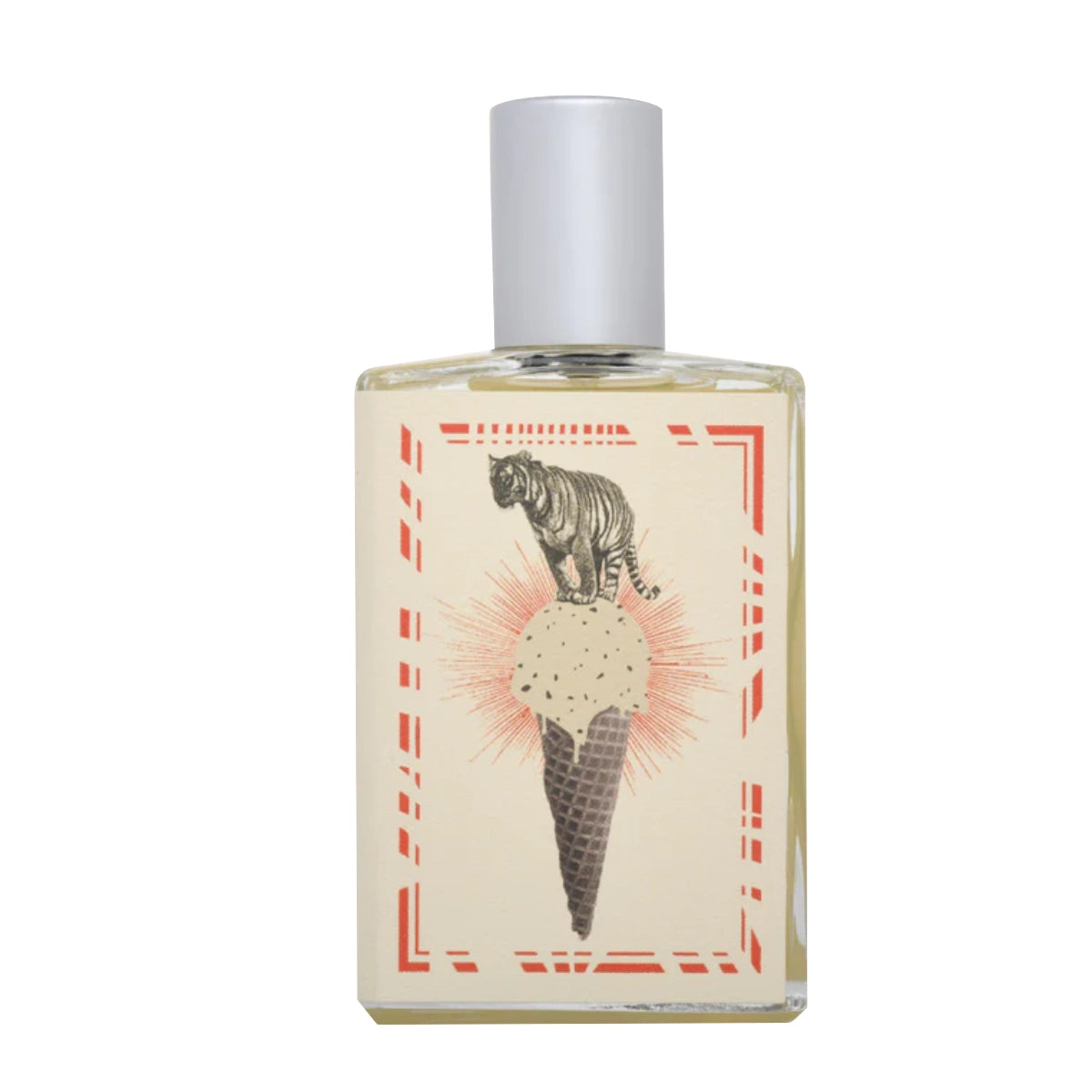 Imaginary Authors - A Whiff of Wafflecone Parfumflakon mit Eistüten-Motiv und silbernem Verschluss auf weißem Hintergrund