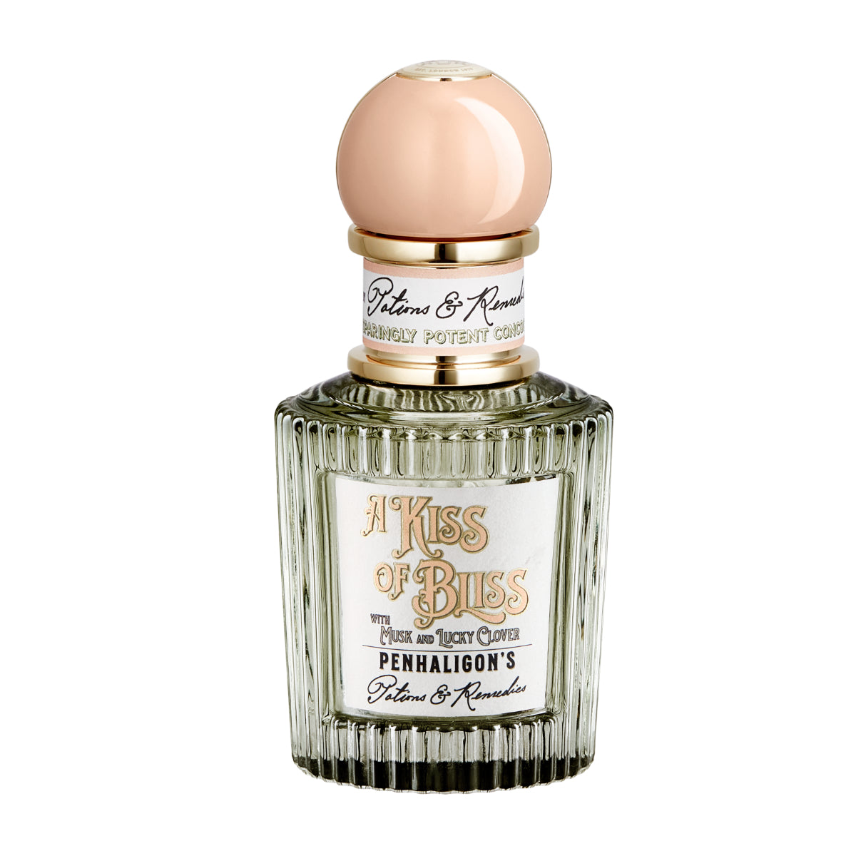 Penhaligon's - Potions & Remedies - A Kiss of Bliss eleganter Flakon mit pastellfarbenem Verschluss und goldenen Akzenten