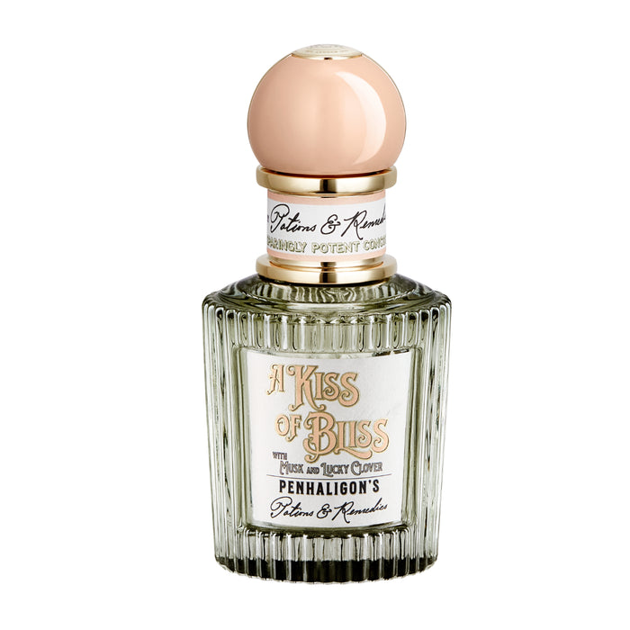 Penhaligon's - Potions & Remedies - A Kiss of Bliss eleganter Flakon mit pastellfarbenem Verschluss und goldenen Akzenten