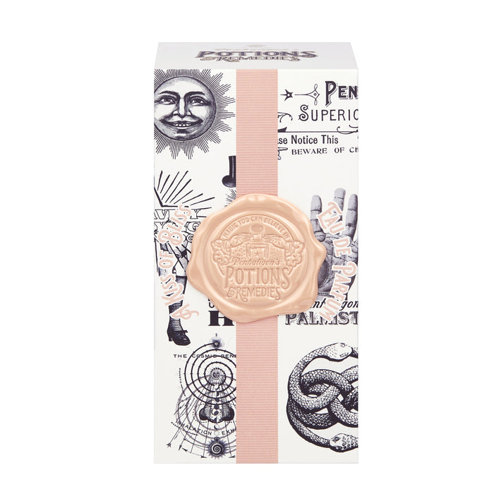 Penhaligon's - Potions & Remedies - A Kiss of Bliss edle Verpackung mit pastellrosa Siegel und mystischem Illustrationsdesign
