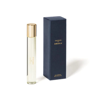 Trudon - Absolu Mini Eau de Parfum Flakon mit goldfarbenem Verschluss und dunkler Verpackung vor weißem Hintergrund