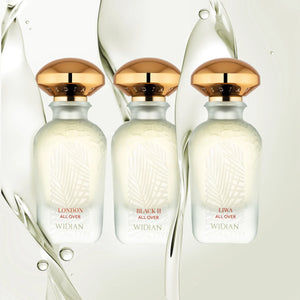 Widian - Liwa - All Over Body Spray in mattierter Flasche mit goldenem Verschluss und floral-rauchigem Design
