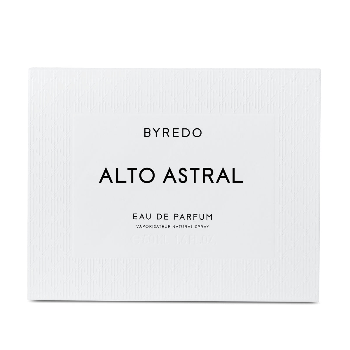 Byredo - Alto Astral Verpackung in schlichtem Weiß mit klarer Typografie und edlem, minimalistischen Design