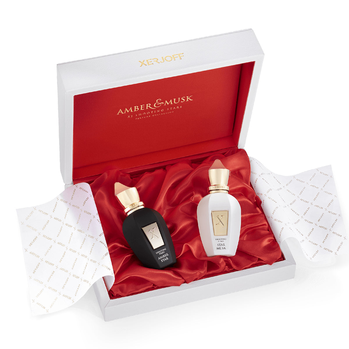 Xerjoff - Shooting Stars - Amber Star & Star Musk Parfumset mit edlen schwarzen und weißen Flakons im luxuriösen Geschenkset