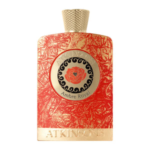 Atkinsons 1799 - Ambre Royal Parfümflakon mit kunstvoller roter und goldener Struktur und dekorativem Verschluss