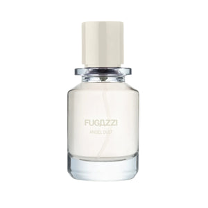 Fugazzi - Angel Dust Parfumflakon mit klarer, sanfter Note und cremefarbenem Verschluss vor weißem Hintergrund