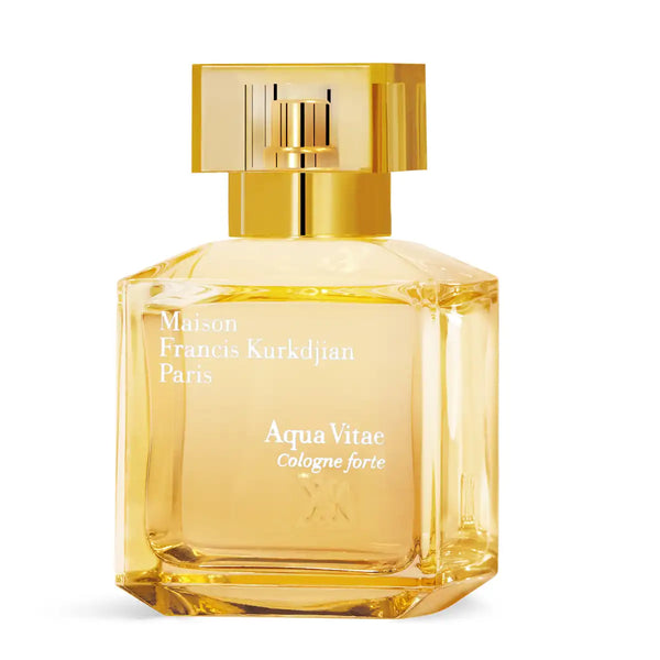 Maison Francis Kurkdjian Paris - Aqua Vitae Cologne Forte Klarglasflakon mit bernsteinfarbenem Duft und goldfarbenem Verschluss