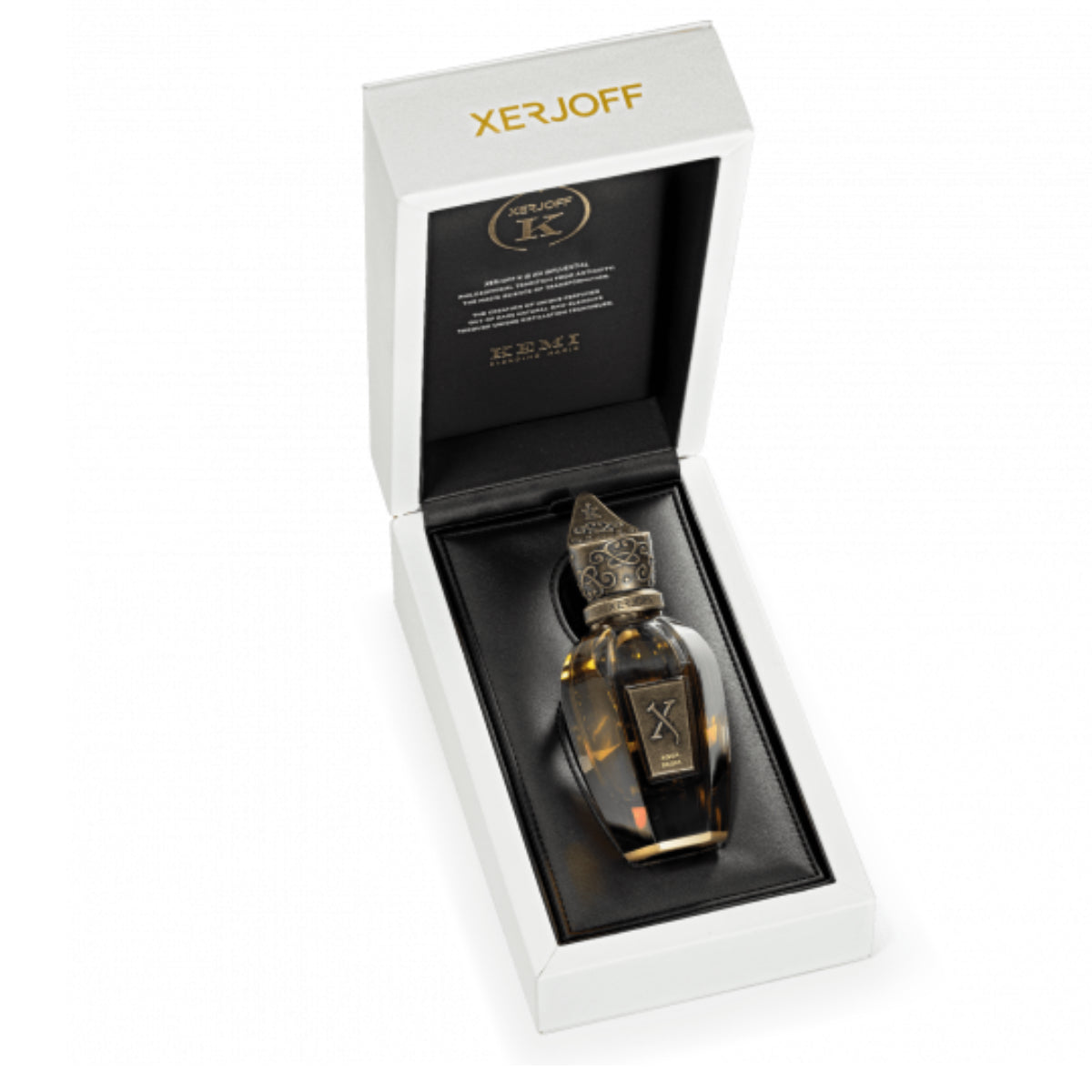 Xerjoff - K Collection - Aqua Regia edler Parfumflakon mit goldenem Duft in elegantem weißen Präsentationsetui