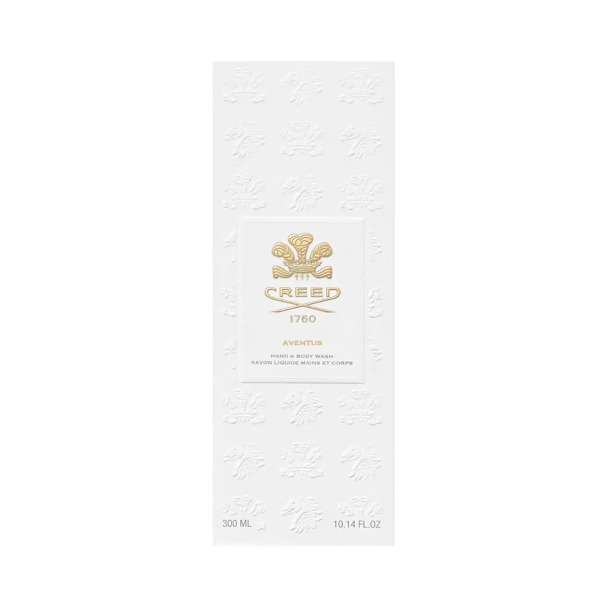 Creed - Aventus - Hand & Body Wash in weißer Verpackung mit erhabenem Logo und edlem, goldfarbenem Schriftzug für intensive Pflege