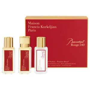 Maison Francis Kurkdjian Paris - Baccarat Rouge 540 - Body Ritual Set mit edlen Duftölen und Hair Mist in roter Geschenkbox