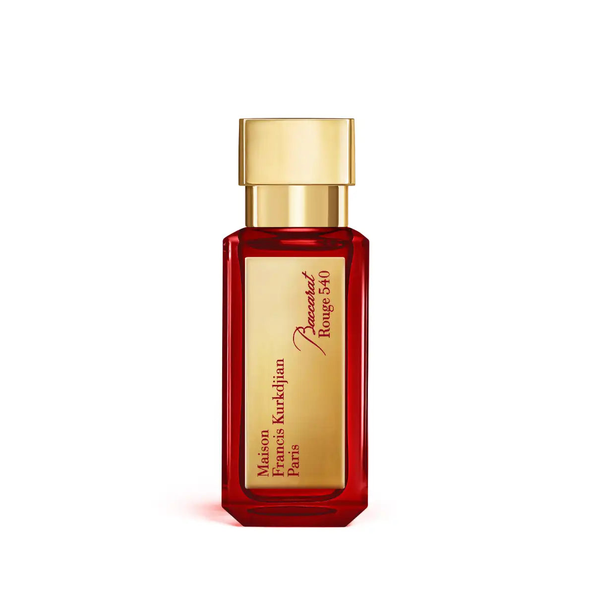 Maison Francis Kurkdjian Paris - Baccarat Rouge 540 - Extrait de Parfum in elegantem rotem Flakon mit goldfarbenem Deckel und Etikett