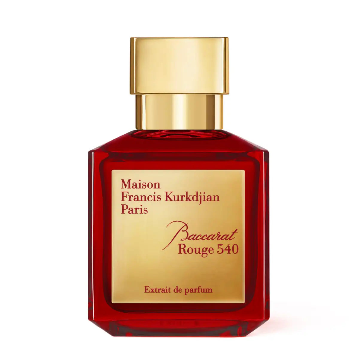 Maison Francis Kurkdjian Paris - Baccarat Rouge 540 - Extrait de Parfum in rotem Glasflakon mit goldfarbenem Deckel und Etikett