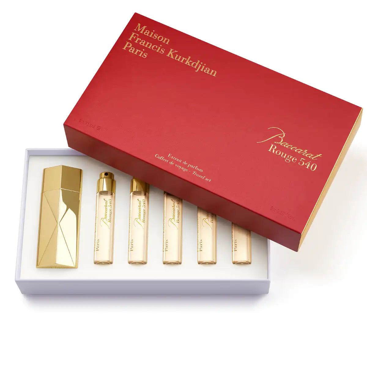 Maison Francis Kurkdjian Paris - Baccarat Rouge 540 - Extrait de Parfum - Travelset mit fünf eleganten Sprühflakons in rotem Etui