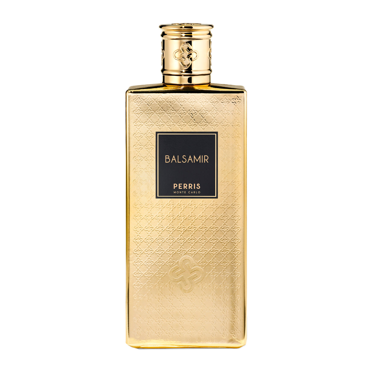 Perris Monte Carlo - Balsamir goldener Flakon mit feiner Prägung und schwarzem Label in elegantem Design