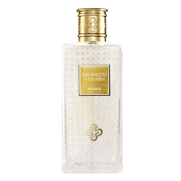 Perris Monte Carlo - Italian Line - Bergamotto di Calabria Flakon mit goldenem Verschluss und feinem Muster auf klarem Glas