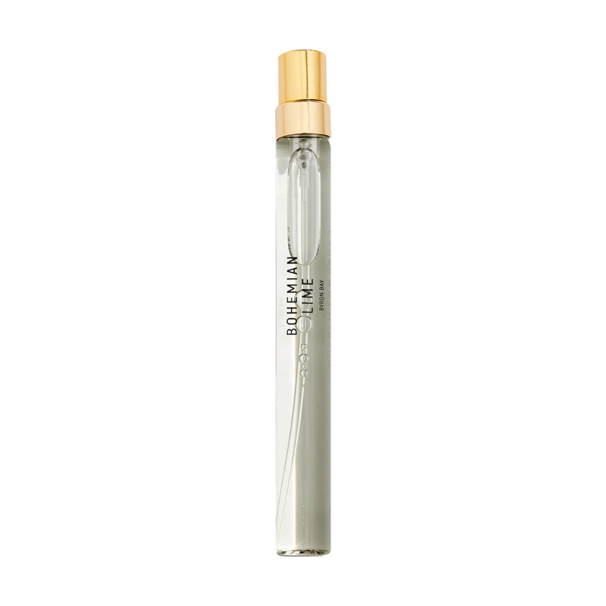 Goldfield & Banks - Native Collection - Bohemian Lime Duftroller mit klarem Flakon und goldenem Sprühkopf vor weißem Hintergrund