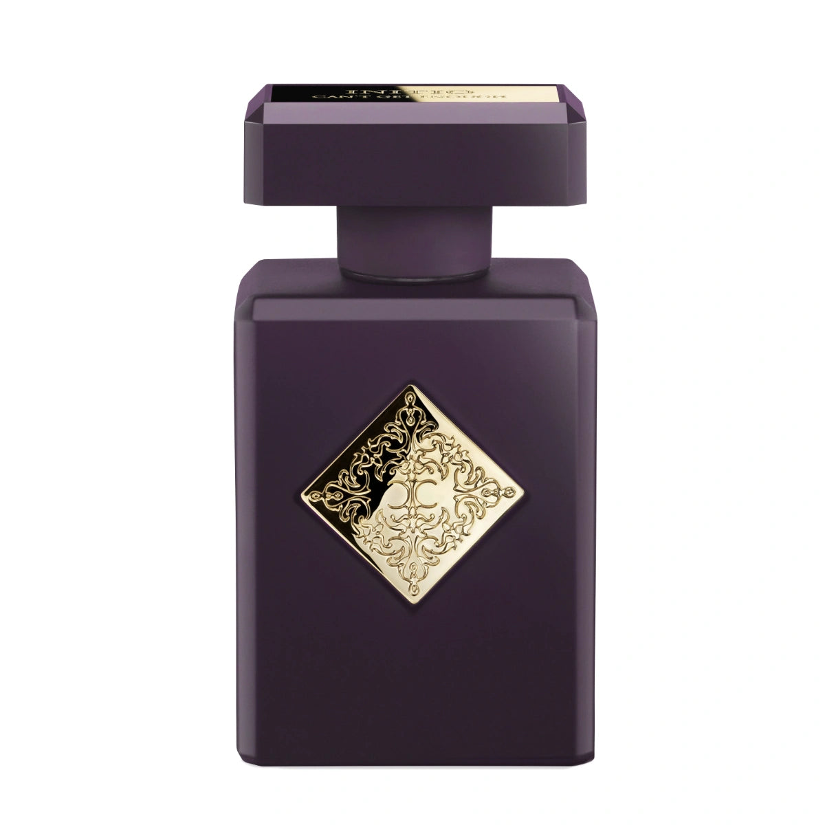 Initio - Carnal Blend - Can't get Enough Parfumflakon in tiefem Violett mit goldfarbenem dekorativem Emblem