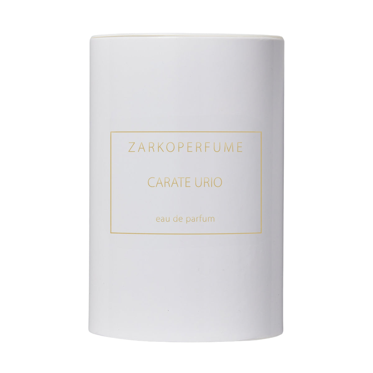 Zarkoperfume - Carate Urio weiße elegante Verpackung mit goldener Schrift auf hellem Hintergrund