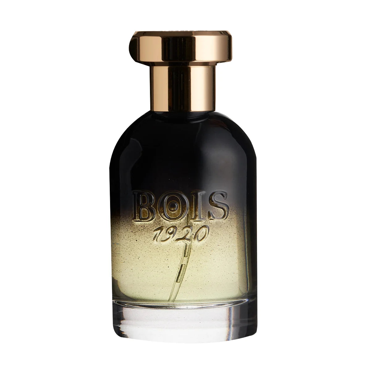 Bois 1920 - Trasparenti - Centenario eleganter Flakon mit goldfarbenem Verschluss und Farbverlauf vor weißem Hintergrund