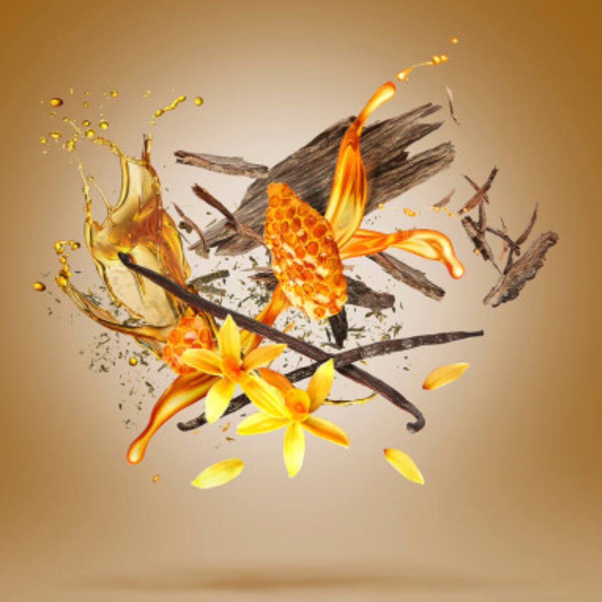 Xerjoff - Oud Stars - Ceylon mit Honig, Vanilleblüten und Holznoten vor warmem Hintergrund