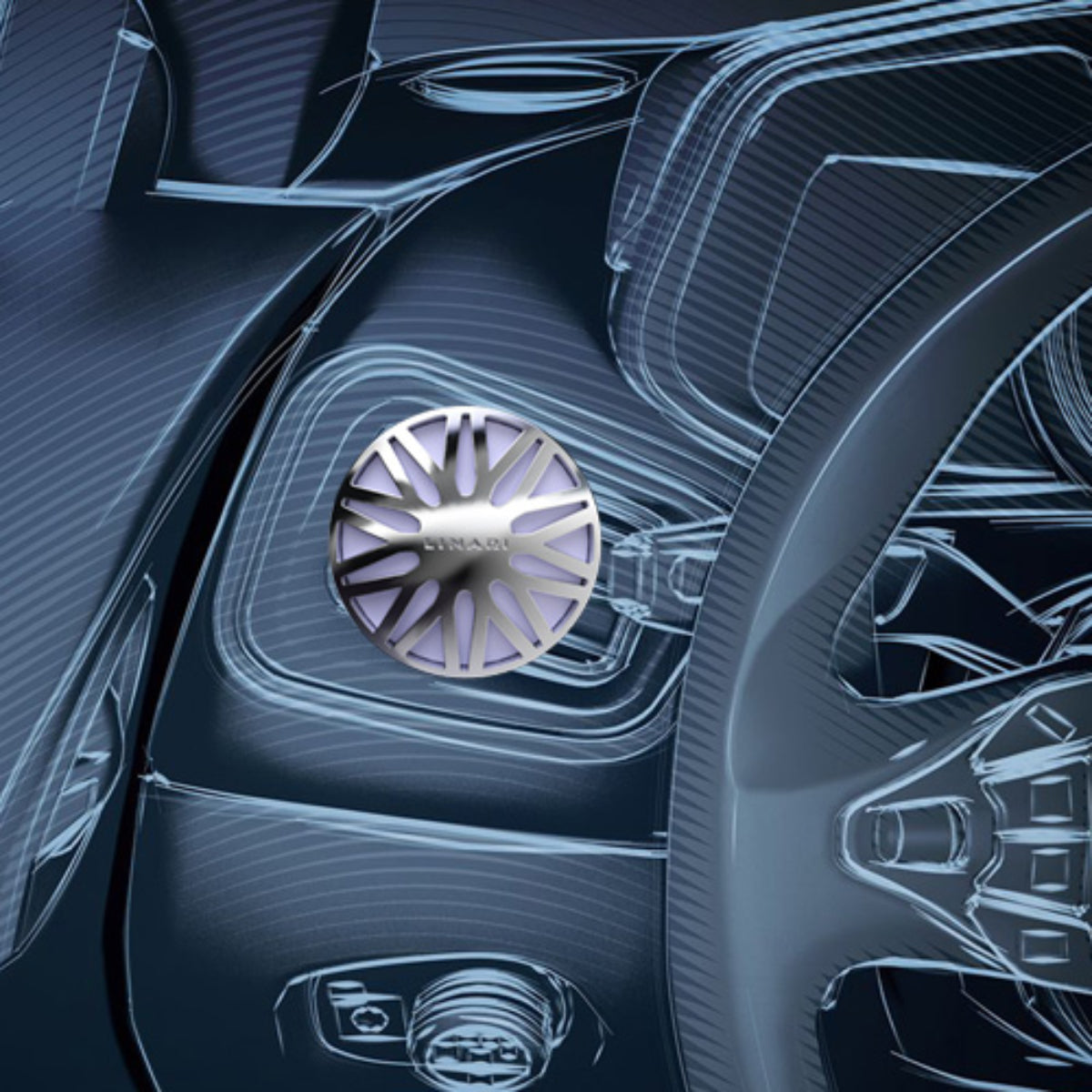 LINARI - Car Diffusor - Cielo elegante Autoduftspender mit stilvollem, filigranem Design und feinen Zedernholz- und Rosenholznoten