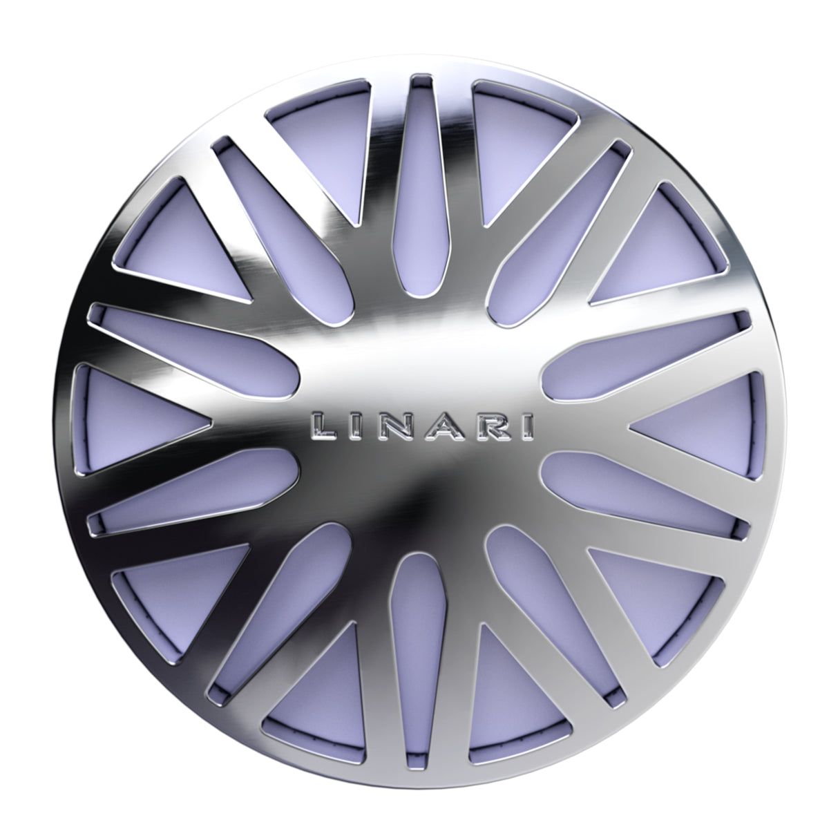 LINARI - Car Diffusor - Cielo eleganter Autoduftspender mit filigranem Metallgitter und violettem Hintergrund