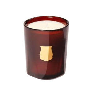 Trudon - Cire - Duftkerze im bernsteinfarbenen Glas mit goldenem Wappen und warmem, wachsartigem Duft