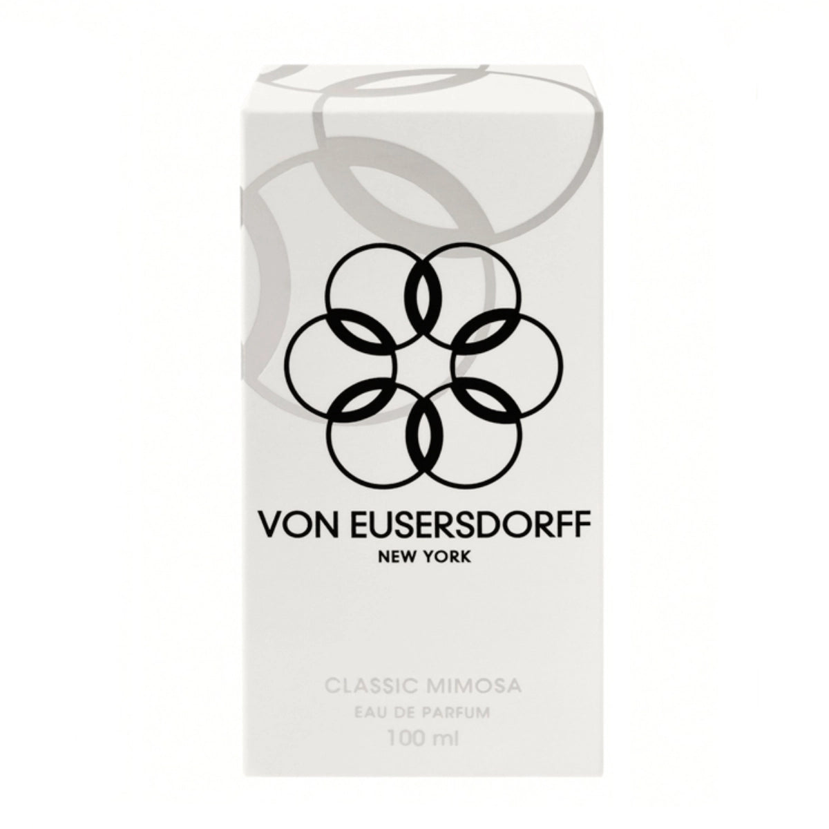 Von Eusersdorff - Classic Mimosa Verpackung mit modernem schwarz-grauem Logo auf schlicht weißem Hintergrund