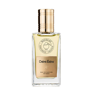 Nicolaï - Crème Ébène Intense Parfumflakon mit goldfarbenem Verschluss und elegantem Etikett vor weißem Hintergrund