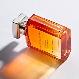 Ormonde Jayne - Damask Parfümflakon mit warmem, orangefarbenem Glas und eleganter, silberner Verschlusskappe