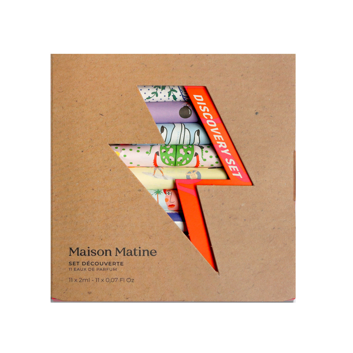 Maison Matine - Discovery Kit mit zwölf 2-ml-Proben in bunt gestaltetem Etui und natürlichem Kartondesign
