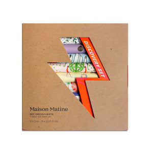 Maison Matine - Discovery Kit mit zwölf 2-ml-Proben in bunt gestaltetem Etui und natürlichem Kartondesign