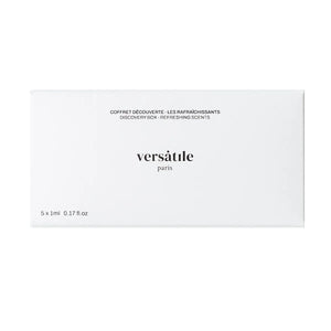 Versatile - Discovery Set - Refreshing Scents mit fünf 1ml Extrait de Parfum Flakons in schlichter, weißer Verpackung
