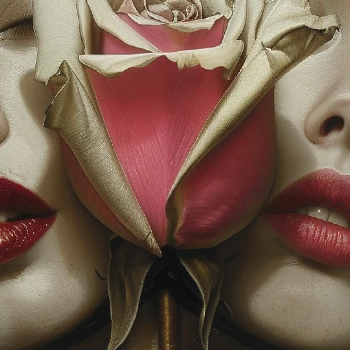 House of Fanatics - Don't call me Rose zeigt zarte Rose zwischen zwei Lippen mit sinnlichem Rotton und eleganter Hautstruktur