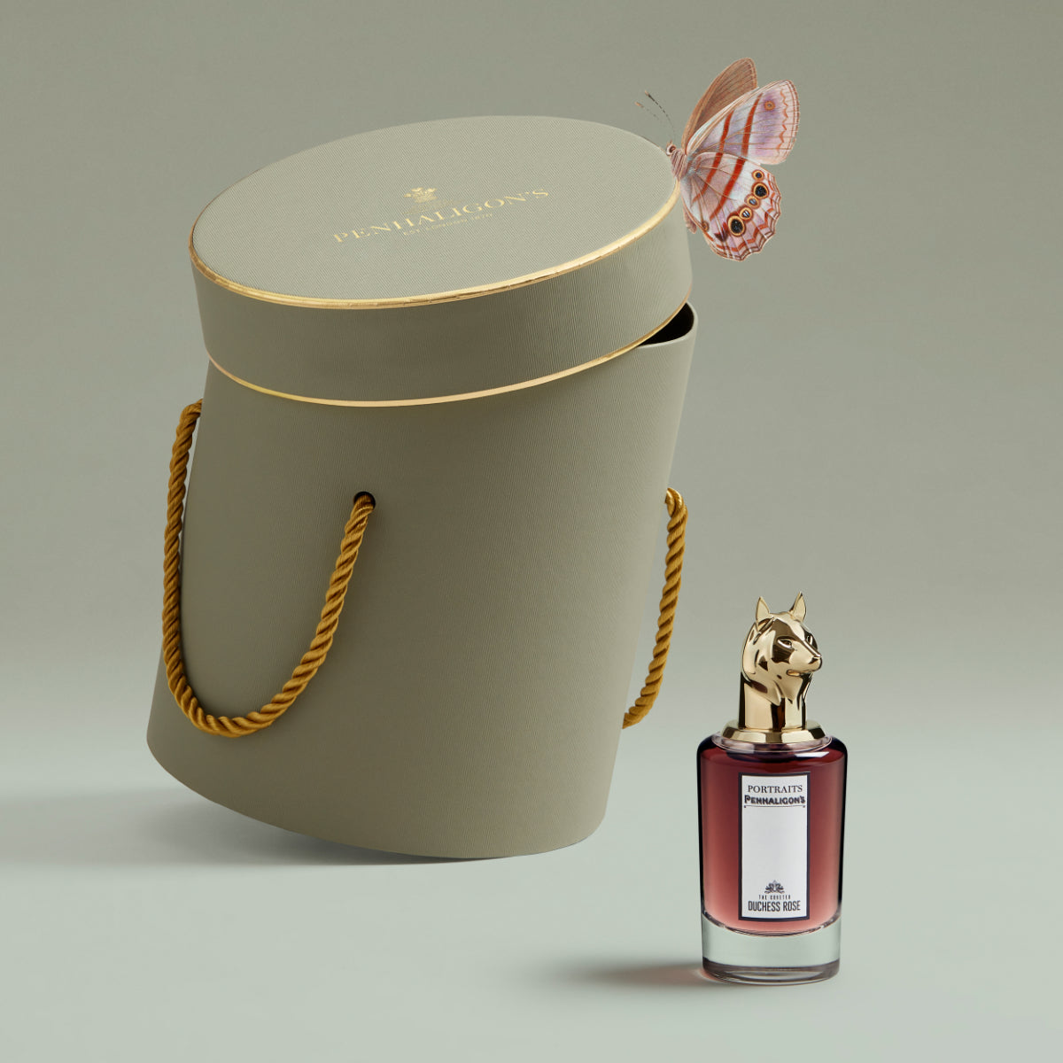 Penhaligon's - Portraits - The Coveted Duchess Rose Flakon mit goldenem Tierkopf und stilvoller Geschenkbox mit Schmetterling
