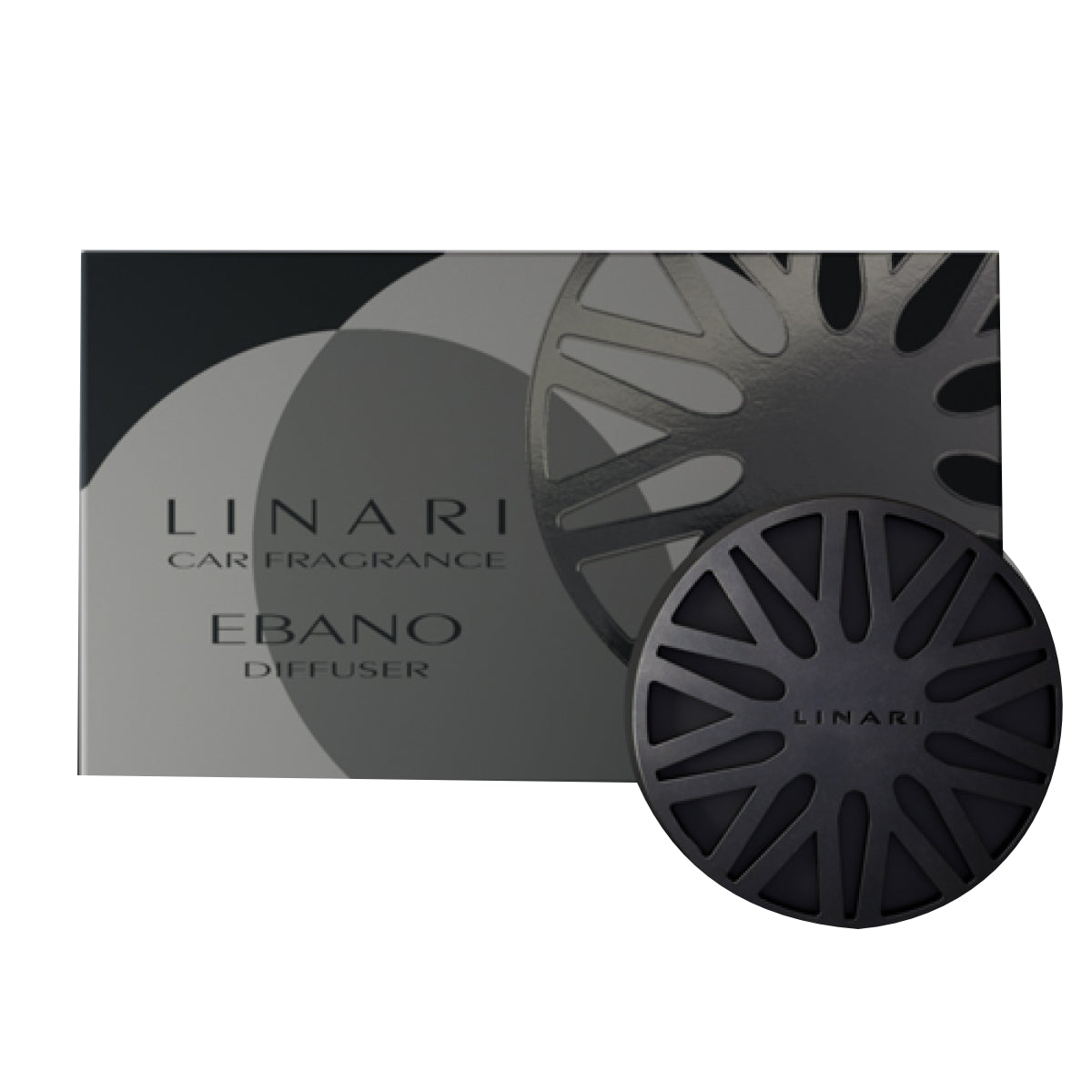 LINARI - Car Diffusor - Ebano moderner Autoduftspender in elegantem Schwarz mit stilvollem, geometrischem Design