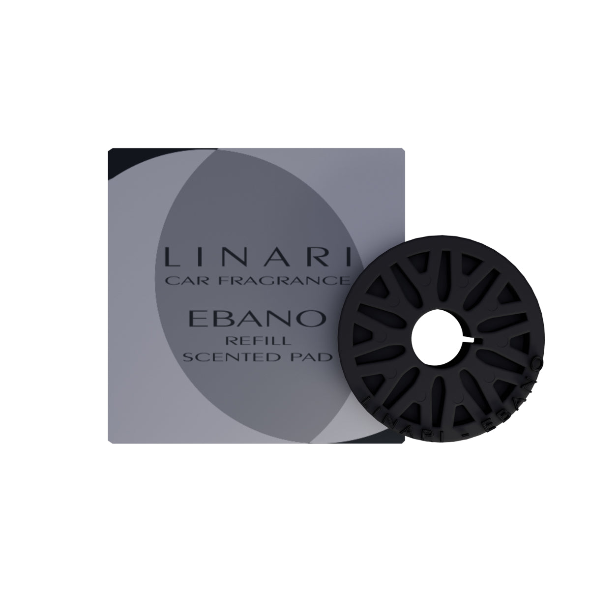 LINARI - Car Diffusor - Ebano Nachfüllpad in elegantem Schwarz mit modernem, kreisförmigem Design für das Fahrzeuginterieur