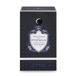 Penhaligon's - British Tales - Endymion Concentré edle schwarze Verpackung mit silber-blauem Wappenmotiv und Sternenmuster