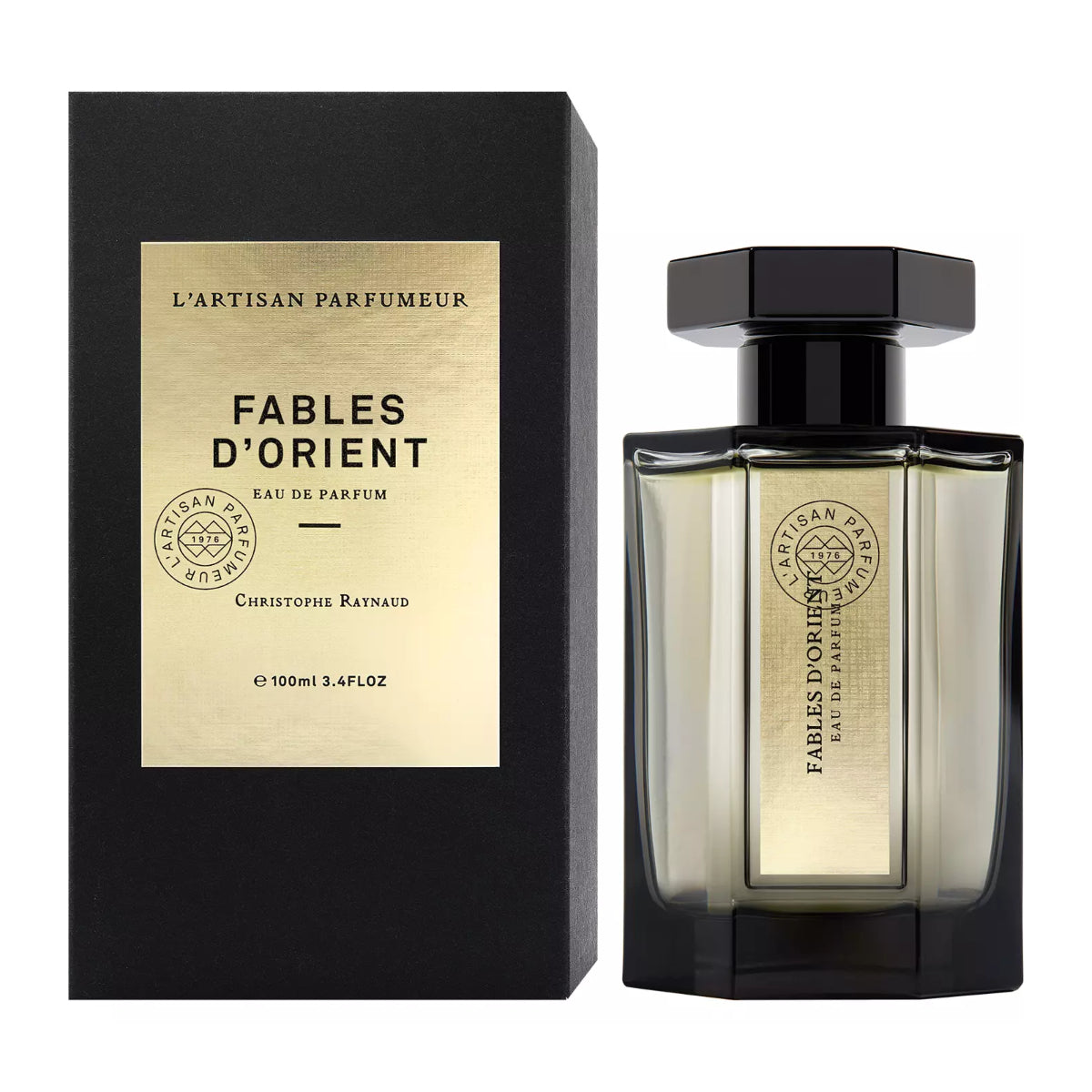 L'Artisan Parfumeur - Les Merveilles - Fables d'Orient Duftflakon mit goldfarbenem Etikett und schwarzer Verpackung